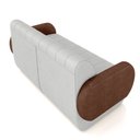 Ver imagem 6 de Sofá Decorativo Living Sala de Estar Bornéu 148cm Pés de Madeira Pu/veludo Marrom/cinza G33 - Gran B