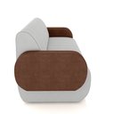 Ver imagem 5 de Sofá Decorativo Living Sala de Estar Bornéu 148cm Pés de Madeira Pu/veludo Marrom/cinza G33 - Gran B