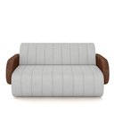 Ver imagem 4 de Sofá Decorativo Living Sala de Estar Bornéu 148cm Pés de Madeira Pu/veludo Marrom/cinza G33 - Gran B