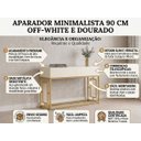 Ver imagem 2 de Aparador Buffet Eros Off White 90cm Industrial 2 Gavetas Corrediças Telescopica Pé de Ferro