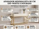 Ver imagem 2 de Aparador Buffet Eros Off White 90cm Industrial 2 Gavetas Corrediças Telescopica Pé de Ferro