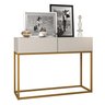 Aparador Buffet Eros 90cm Industrial 2 Gavetas Corrediças Telescopica Pé de Ferro Dourado para Sala - 2