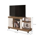 Ver imagem 3 de Rack Jasmim para TV 42 120cm MDP com Porta Nichos Carvalho Off White Leão Móveis