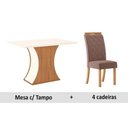 Ver imagem 1 de Sala de Jantar Completa Luiza Tampo Madeirado C/ Vidro Canto Reto 120x80cm e 4 Cadeiras Bella Nature