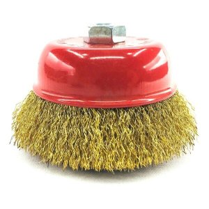 Escova De Aço Tipo Copo Fio Ondulado 125mm Rosca M14 Mtx