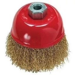 Escova De Aço Tipo Copo Fio Ondulado 125mm Rosca M14 Mtx - 2
