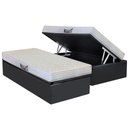 Ver imagem 1 de Cama Box Baú Solteiro: Colchão Espuma Herval D28 / AG65 Frontier + Base CRC Suede Gray(88x188)