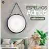 Espelho Adnet 60cm Preto com Alça Preta - 1
