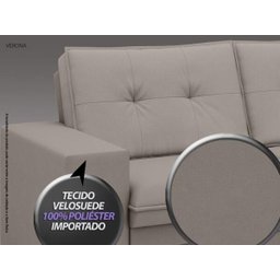 Conjunto de Sofá 2 e 3 Lugares Fixo Verona Velosuede Marrom - NetSofás - 5