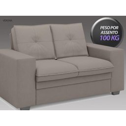 Conjunto de Sofá 2 e 3 Lugares Fixo Verona Velosuede Marrom - NetSofás - 7