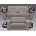 Ver imagem 2 de Conjunto de Sofá 2 e 3 Lugares Fixo Verona Velosuede Marrom - NetSofás