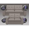 Conjunto de Sofá 2 e 3 Lugares Fixo Verona Velosuede Marrom - NetSofás - 2