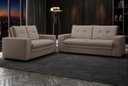 Ver imagem 1 de Conjunto de Sofá 2 e 3 Lugares Fixo Verona Velosuede Marrom - NetSofás