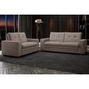 Ver imagem 1 de Conjunto de Sofá 2 e 3 Lugares Fixo Verona Velosuede Marrom - NetSofás