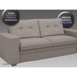 Conjunto de Sofá 2 e 3 Lugares Fixo Verona Velosuede Marrom - NetSofás - 3