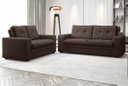 Ver imagem 1 de Conjunto de Sofá 2 e 3 Lugares Fixo Verona Velosuede Chocolate - NetSofás