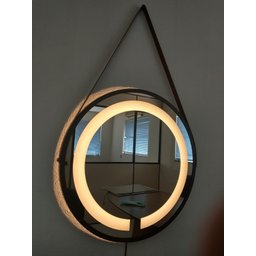 Espelho LED Quente Adnet 60cm Preto Alça Preto - 2