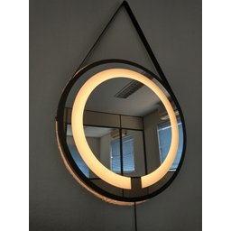 Espelho LED Quente Adnet 60cm Preto Alça Preto - 1