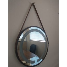 Espelho LED Quente Adnet 60cm Preto Alça Preto - 3