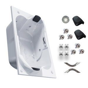Banheira Dupla Premium Ac 220v 10 Jatos + Motor Silencioso e 01 Ponto Led