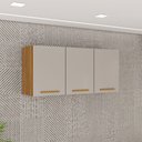 Ver imagem 1 de Armário Aéreo Cozinha 120 cm Rubi 3 Portas Cinamomo/Off White - Pnr Móveis