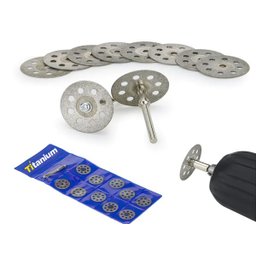 Kit 10 Discos Diamantado Corte 22 Mm Micro Retifica Metal Vidro - 2