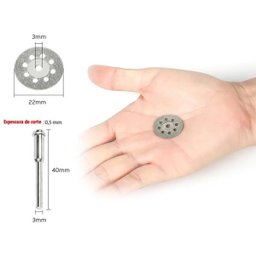 Kit 10 Discos Diamantado Corte 22 Mm Micro Retifica Metal Vidro - 5