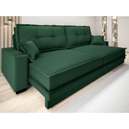 Sofá Palermo 2,80m Retrátil e Reclinável Velosuede Verde - Netsofás - 1