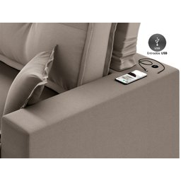 Sofá Palermo 2,80m Retrátil e Reclinável Velosuede Capuccino - Netsofás - 5