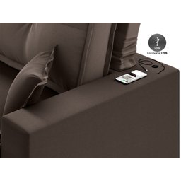 Sofá Palermo 2,80m Retrátil e Reclinável Velosuede Chocolate - Netsofás - 5