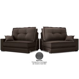 Sofá Palermo 2,80m Retrátil e Reclinável Velosuede Chocolate - Netsofás - 7