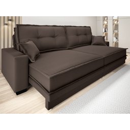 Sofá Palermo 2,80m Retrátil e Reclinável Velosuede Chocolate - Netsofás - 1