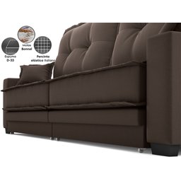 Sofá Palermo 2,80m Retrátil e Reclinável Velosuede Chocolate - Netsofás - 4