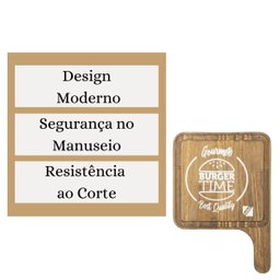 Kit 10 Tábua de Hambúrguer Madeira Pinus Estufado Natural - 8