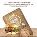 Ver imagem 6 de Kit 10 Tábua de Hambúrguer Madeira Pinus Estufado Natural