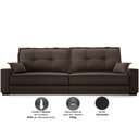 Ver imagem 4 de Sofá Palermo 2,40m Retrátil e Reclinável Velosuede Chocolate - Netsofás