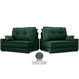Sofá Palermo 2,40m Retrátil e Reclinável Velosuede Verde - Netsofás - 7