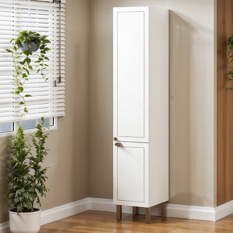 Armário Paneleiro 2 Portas Provençal Americano Conecta Branco/Fosco
