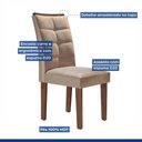 Ver imagem 6 de Conjunto Mesa Genova Tampo Slim Vidro Plus 6 Cadeiras Napoles Cel Moveis Chocolate/suede Pena