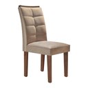 Ver imagem 3 de Conjunto Mesa Genova Tampo Slim Vidro Plus 6 Cadeiras Napoles Cel Moveis Chocolate/suede Pena