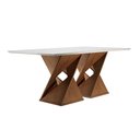 Ver imagem 2 de Conjunto Mesa Genova Tampo Slim Vidro Plus 6 Cadeiras Napoles Cel Moveis Chocolate/suede Pena