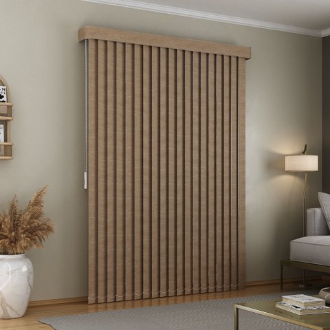 Persiana Vertical em Tecido com Bando Crisdan Largura 1,50 X 1,10 Altura Bege Mescla