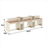 Estação de Trabalho 6 Lugares Office Smart 6 Mesas 4 Armários - Off White e Cedro - 3