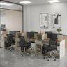 Estação de Trabalho 6 Lugares Office Smart 6 Mesas 4 Armários - Off White e Cedro - 1