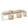 Estação de Trabalho 6 Lugares Office Smart 6 Mesas 4 Armários - Off White e Cedro - 4