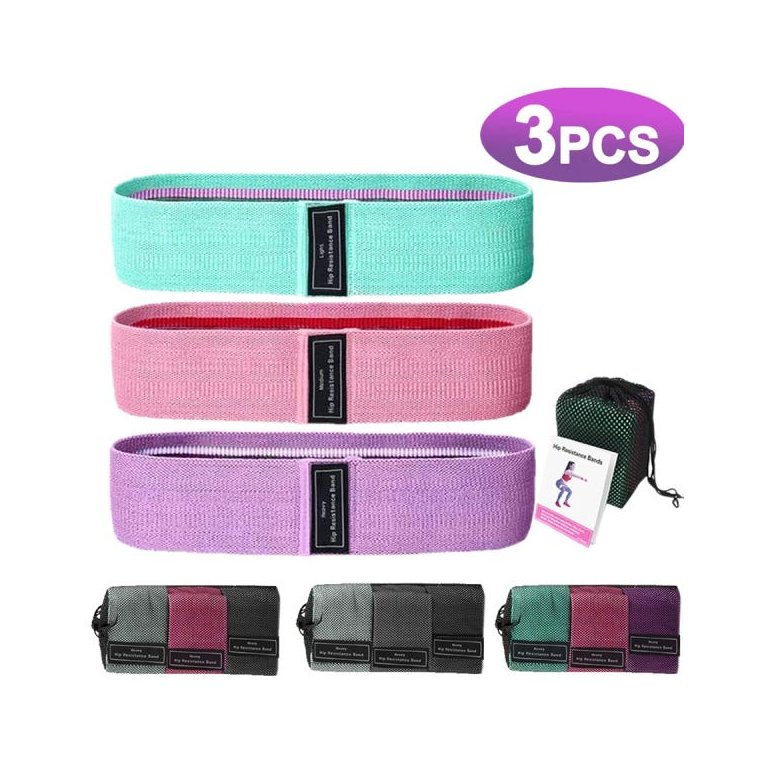 Kit 3 Faixas Elásticas de Exercício Hip Resistance Bands