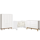 Ver imagem 2 de Quarto de Bebê Berço Evolution + Guarda Roupa 4P + Cômoda Sp Elfe Branco Fosco