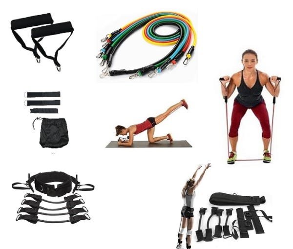 Kit Elástico 11 Peças Com Elástico Para Treino Salto Corrida