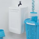 Ver imagem 4 de Gabinete Para Lavanderia Com Tanque Branco 01 Porta + Torneira Reforçada + Fita Veda Rosca