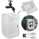 Ver imagem 1 de Gabinete Para Lavanderia Com Tanque Branco 01 Porta + Torneira Reforçada + Fita Veda Rosca